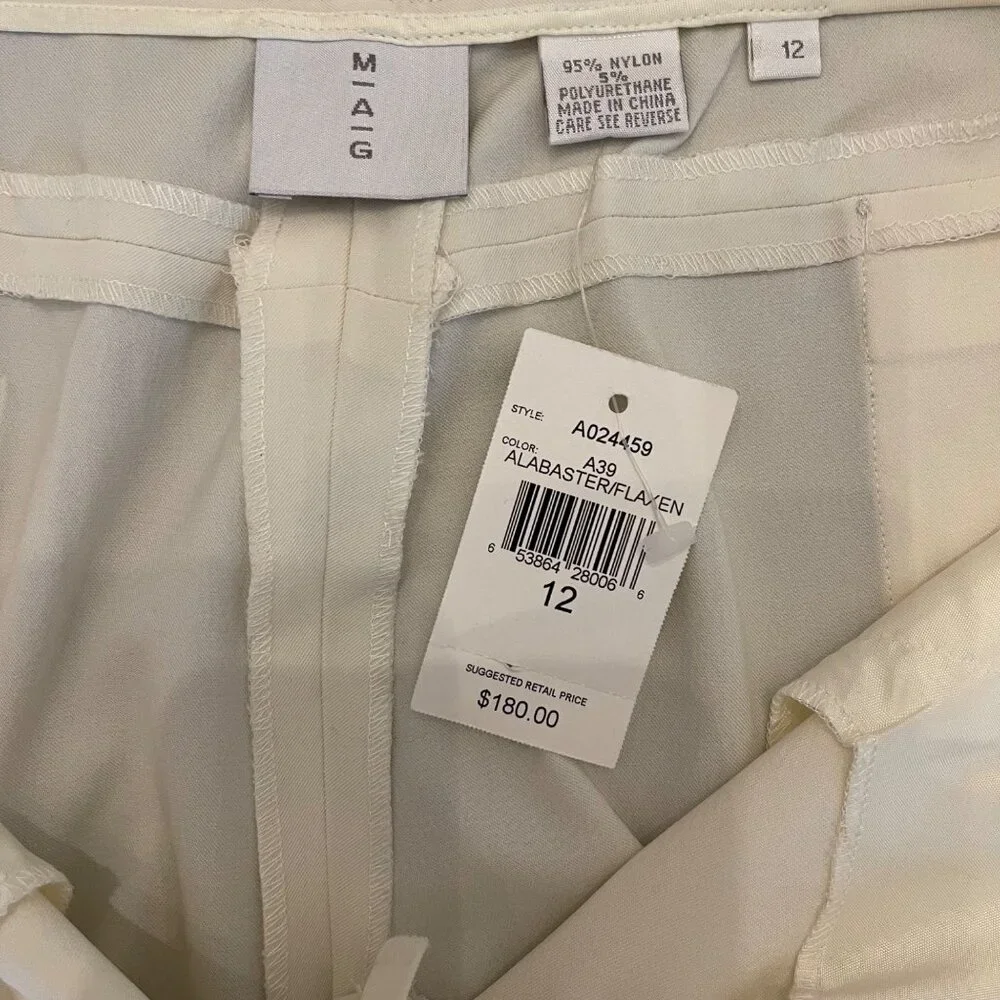 NWT MAG Women's Tapered Trousers Alabaster Cream Size 12 NEW - Picture 4 of 12